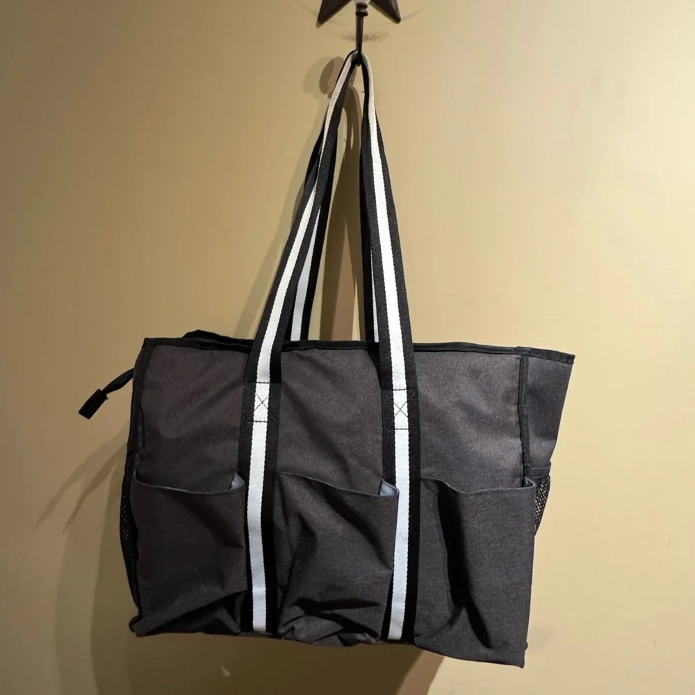 Trunab Grey Teacher Nurse Utility Tote Bag Work Organizer Pockets